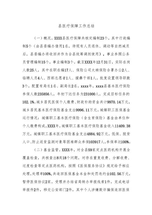 县医疗保障工作总结.docx