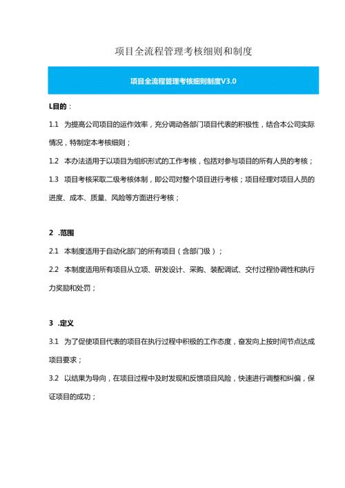 项目全流程管理考核细则和制度.docx