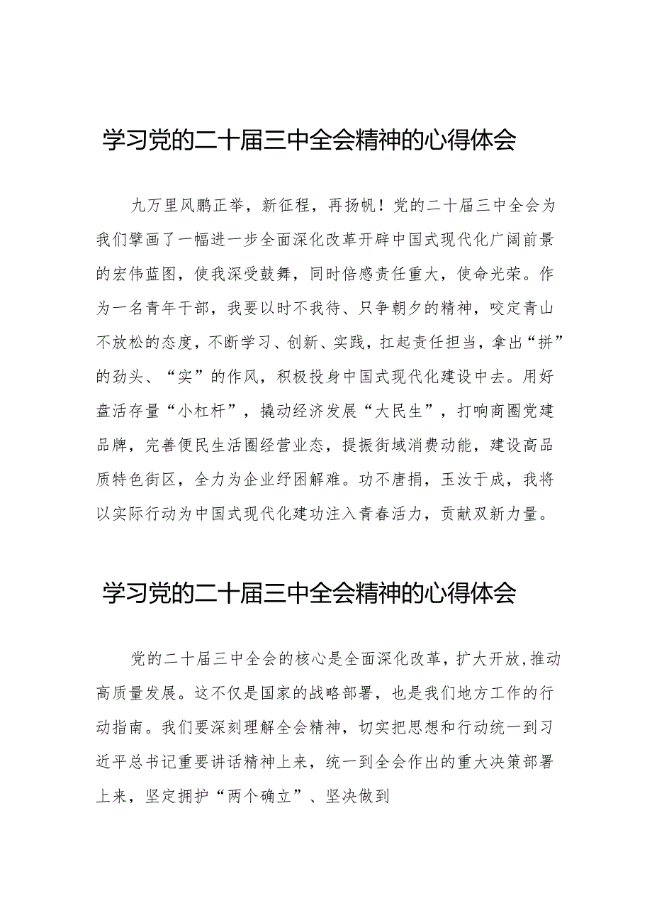 关于2024年党的二十三中全会精神的学习体会交流发言32篇.docx_第1页
