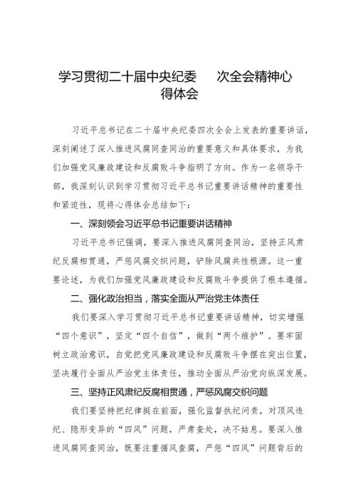 八篇纪检监察干部学习二十四次全会精神心得体会.docx