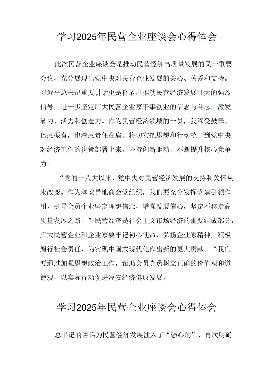 2025年私营企业学习民营企业座谈会个人心得体会 （汇编12份）.docx_第3页