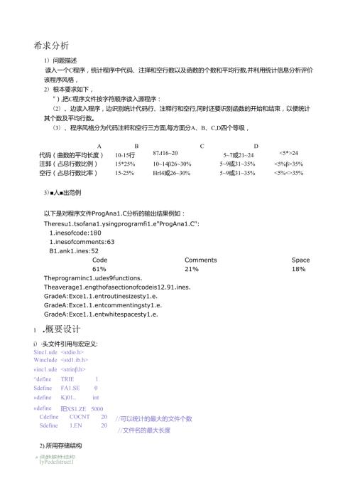 统计程序中各种代码行数的课程设计.docx
