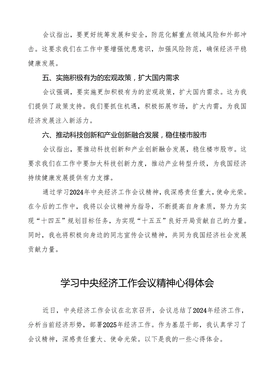 七篇学习2024年中央经济工作会议心得体会发言稿.docx_第2页