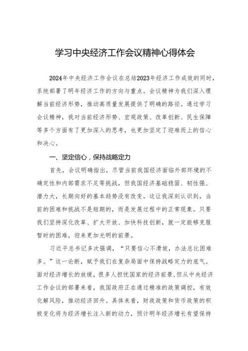 2024中央经济工作会议精神心得体会4篇.docx