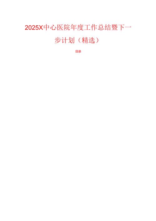 2025X中心医院工作总结暨下一步计划（精选）.docx