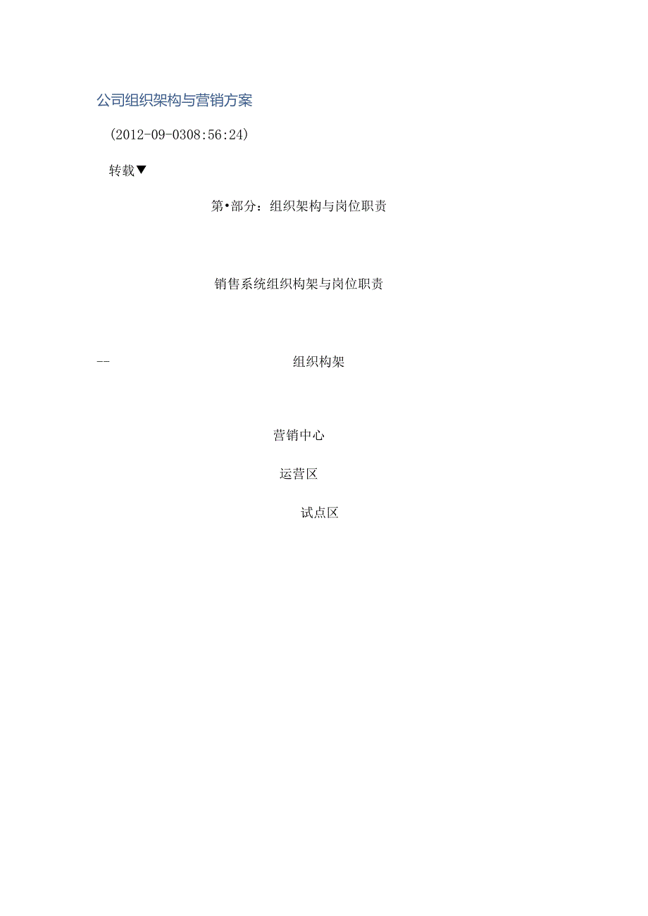 公司组织架构及营销方案.docx_第1页