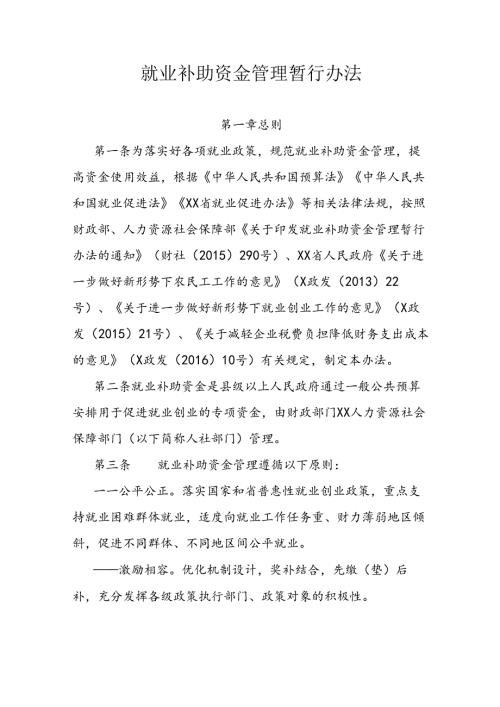 就业补助资金管理暂行办法.docx
