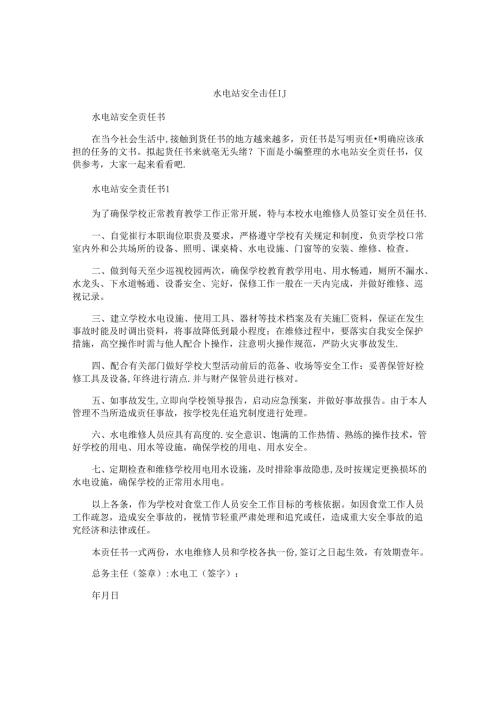 水电站安全责任书.docx