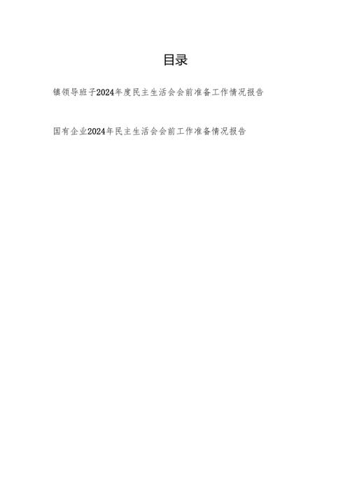 班子2024民主生活会会前准备工作情况报告.docx