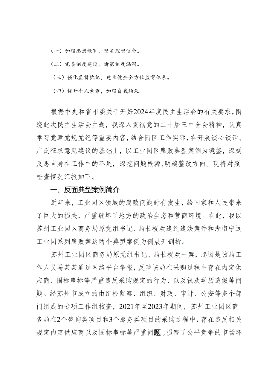 2025年党工委书记民主生活会反面典型案例剖析发言材料.docx_第2页