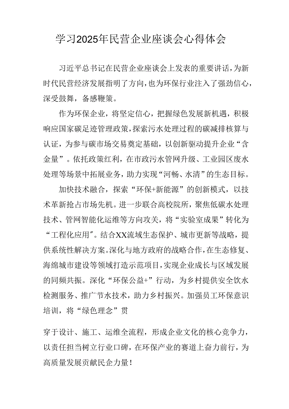 2025年私营企业学习《民营企业座谈会》个人心得感悟 （合计10份）.docx_第3页