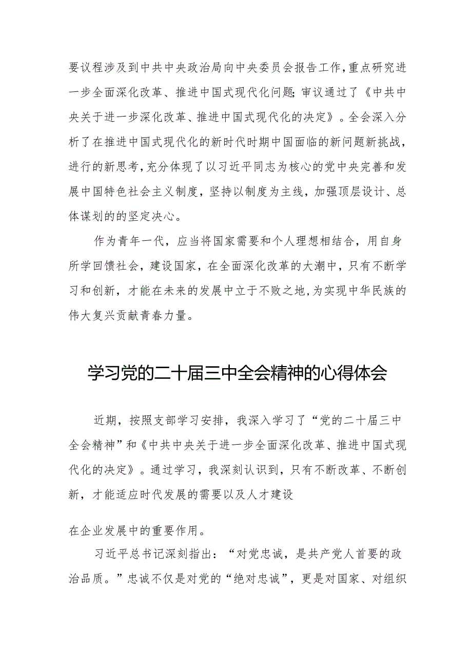 2024年学习贯彻党的二十三中全会心得体会发言稿36篇.docx_第2页