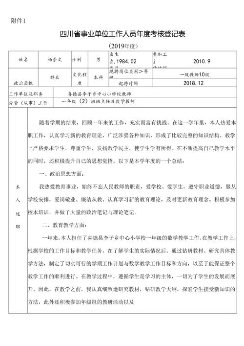 杨崇文考核登记表.docx