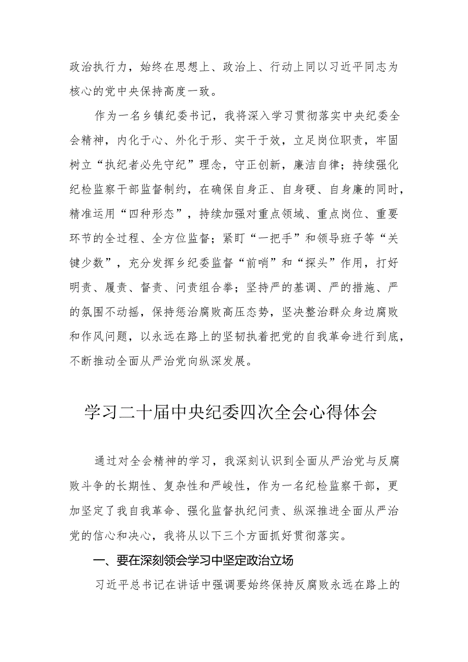 纪检干部学习二十中央纪委四次全会个人心得体会 合计15份.docx_第3页