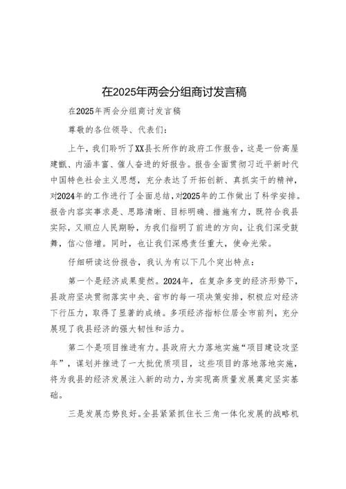 在2025年两会分组讨论发言稿.docx