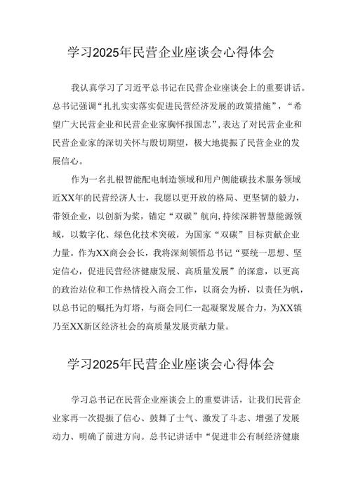 民营企业2025年学习《民营企业座谈会》个人心得体会 （汇编6份）.docx