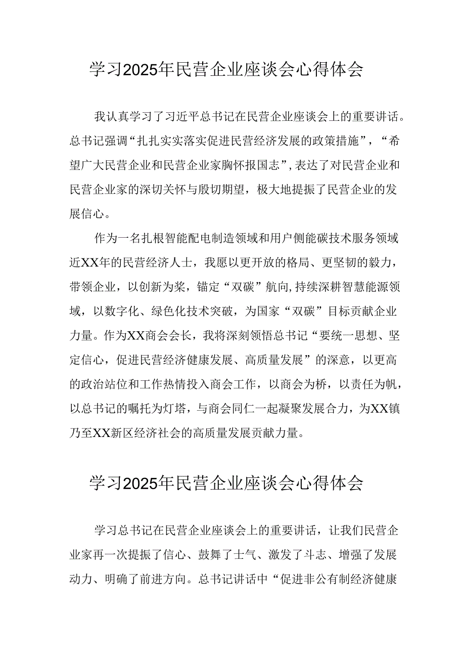 民营企业2025年学习《民营企业座谈会》个人心得体会 （汇编6份）.docx_第1页