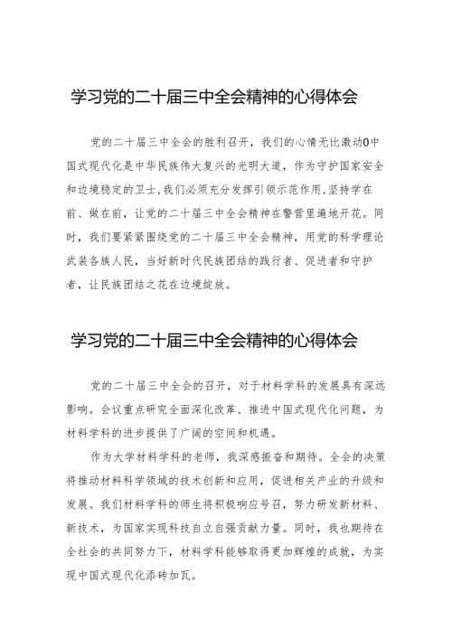 关于2024年党的二十三中全会精神的学习体会(38篇).docx