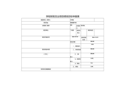 学校财政支出项目绩效目标申报表.docx