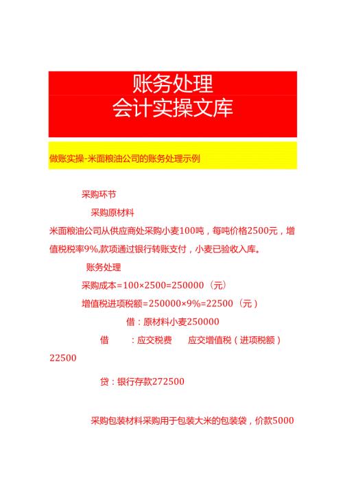 做账实操米面粮油公司的账务处理示例.docx