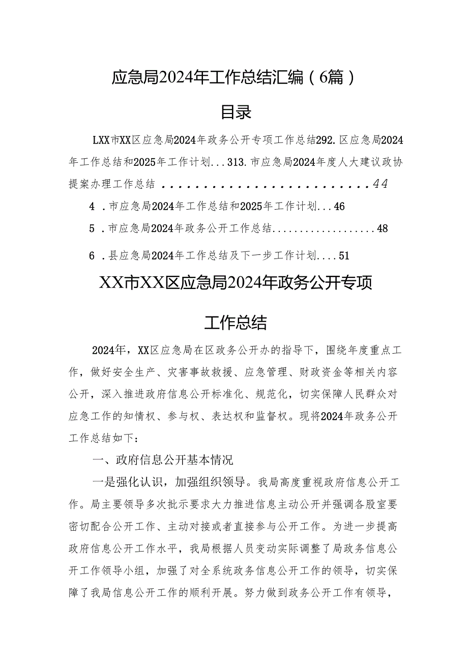 应急局2024年工作总结汇编（6篇）.docx_第1页