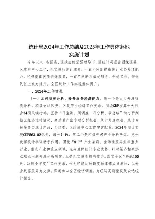 统计局2024年工作总结及2025年工作计划 (2).docx