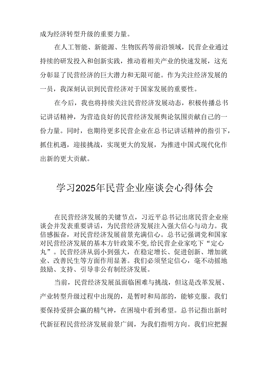 民营企业2025年学习《民营企业座谈会》个人心得感悟 （5份）53.docx_第3页