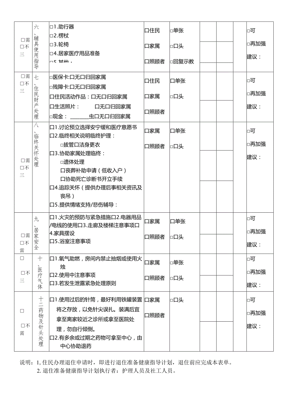 养老机构退住老人计划健康指导表115.docx_第2页