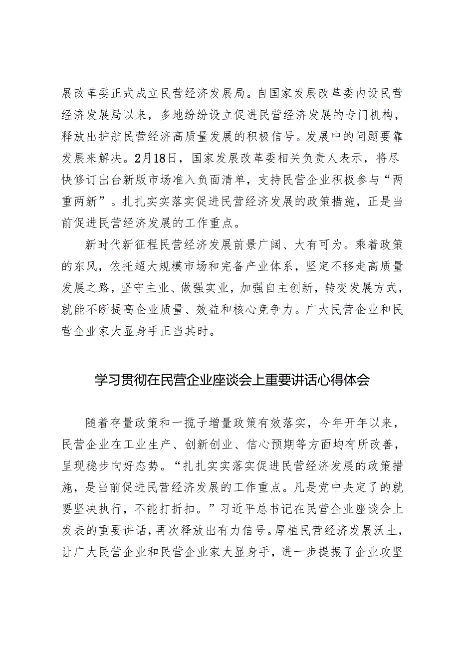 4篇 2025年学习遵循在民营企业座谈会上重要讲话心得体会.docx_第3页