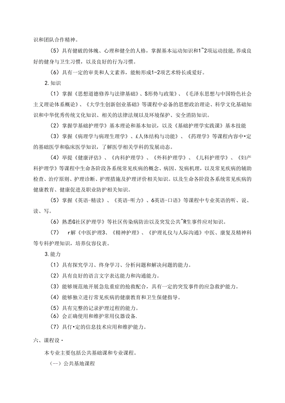 职业技术学院护理专业人才培养方案.docx_第2页