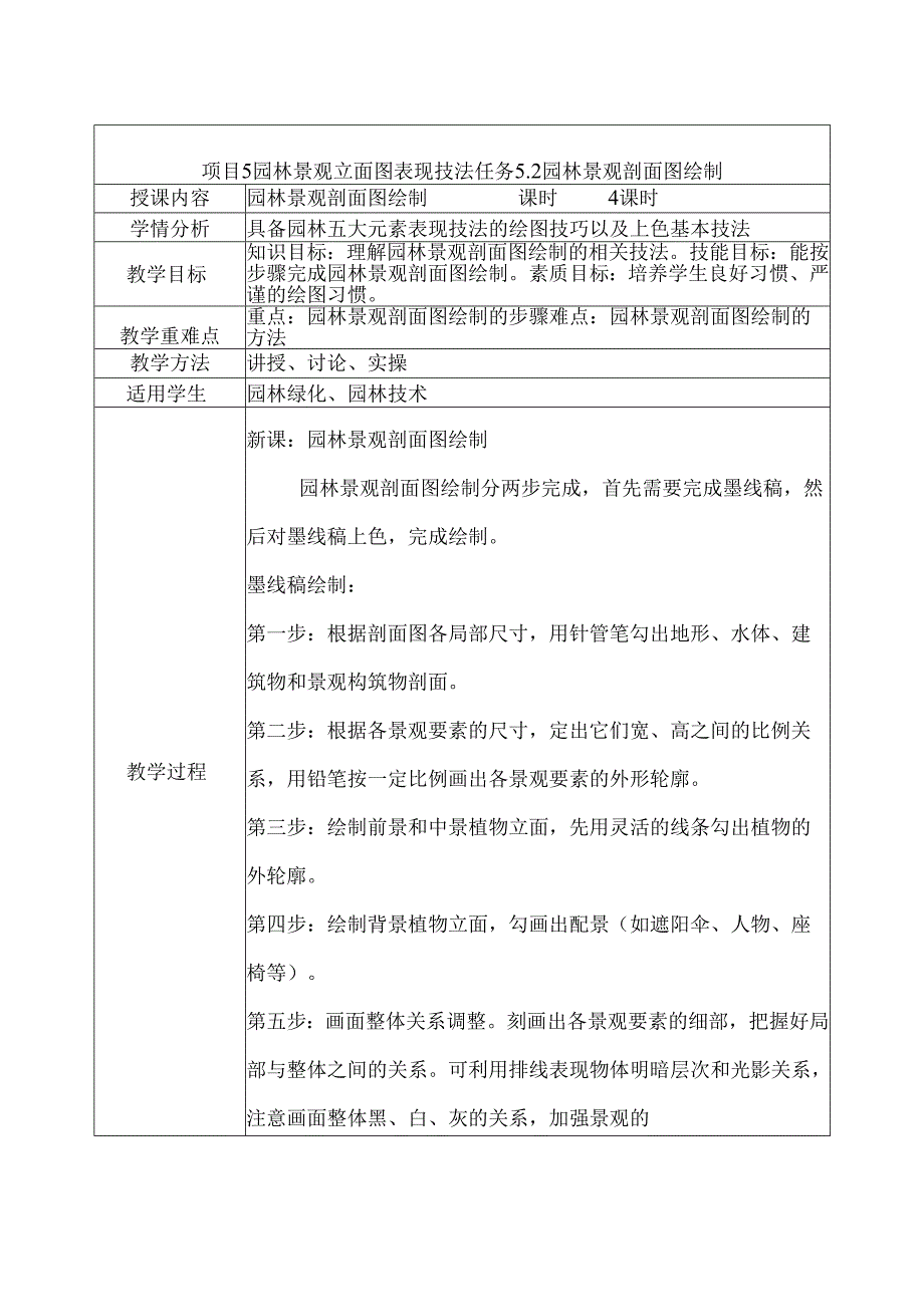 《园林景观手绘技法表现》教案——项目5园林景观立面图表现技法.docx_第3页