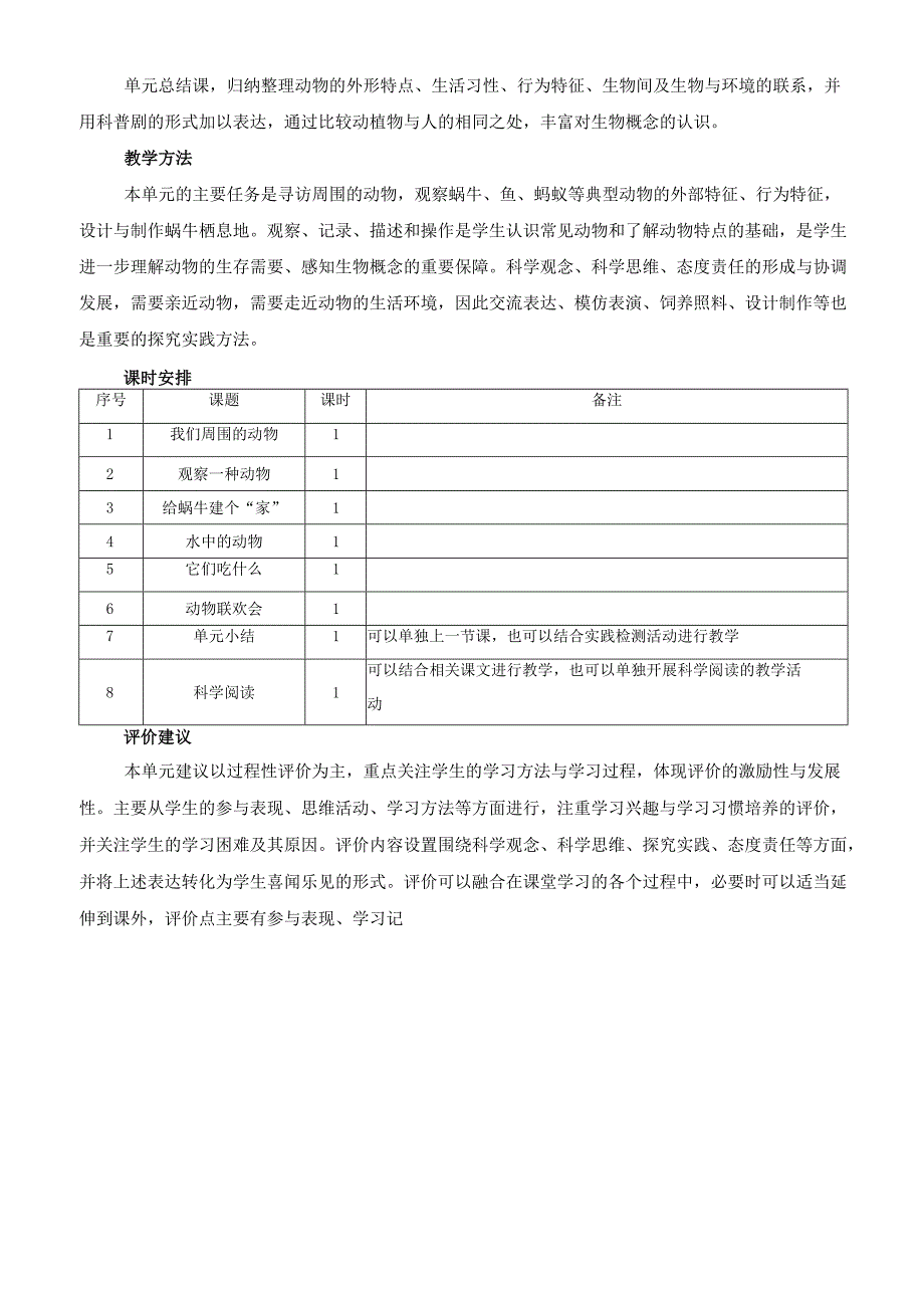 2025季新教材教科版一年级科学下册第二单元 常见的动物教学整体分析.docx_第3页