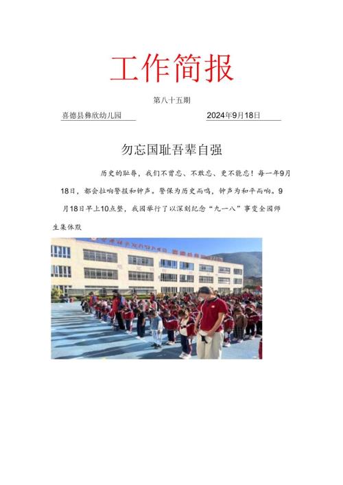 喜德县彝欣幼儿园第八十五“九一八”主题活动工作简报(1)(1).docx