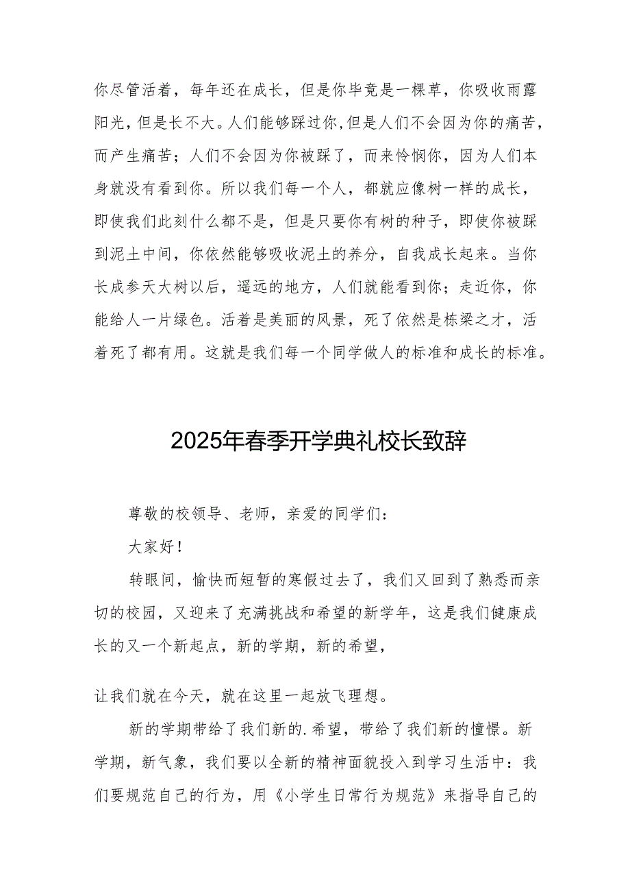2025年学校季新学期开学典礼校长致辞 汇编10份.docx_第3页