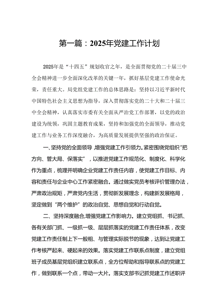 2025年党建工作计划(精选合集).docx_第2页