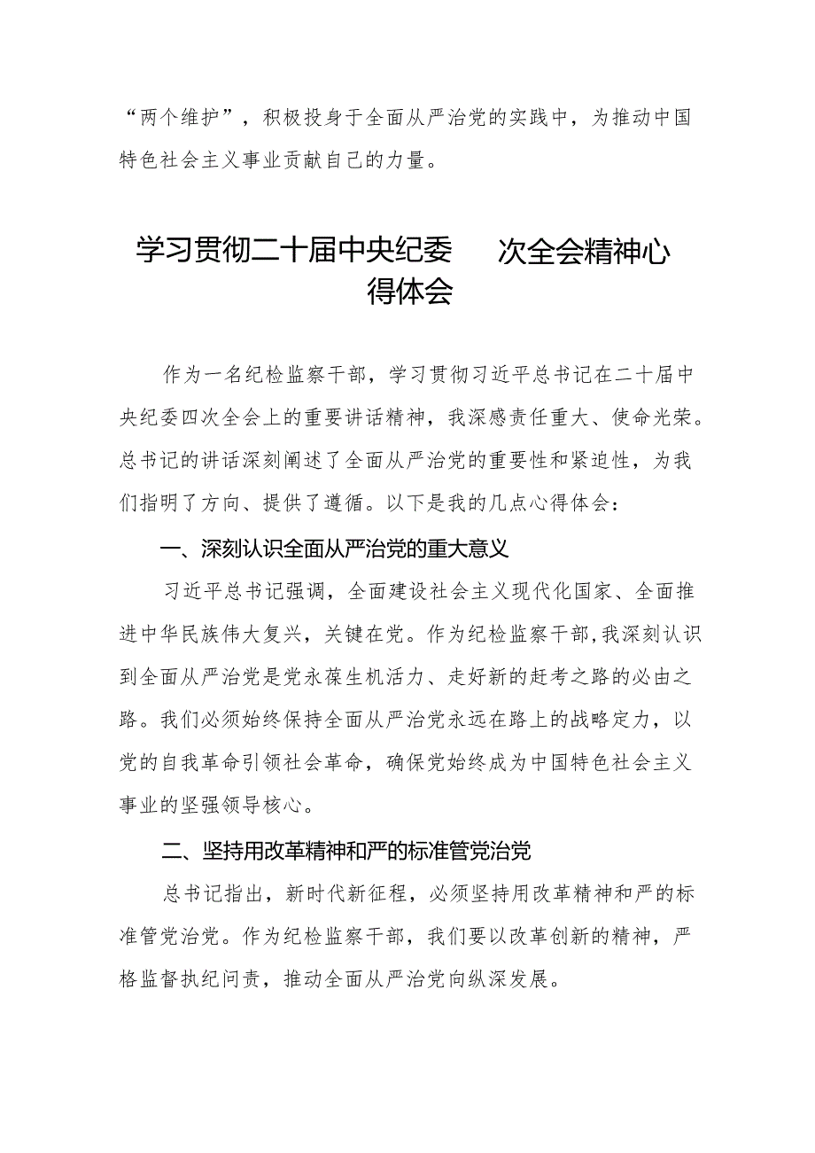 纪检干部学习二十中央纪委四次全会精神心得感悟十三篇.docx_第3页