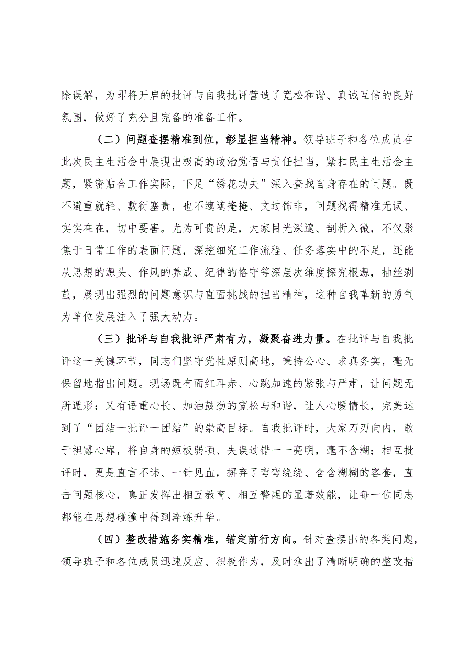在2024年民主生活会上的点评讲话提纲.docx_第2页