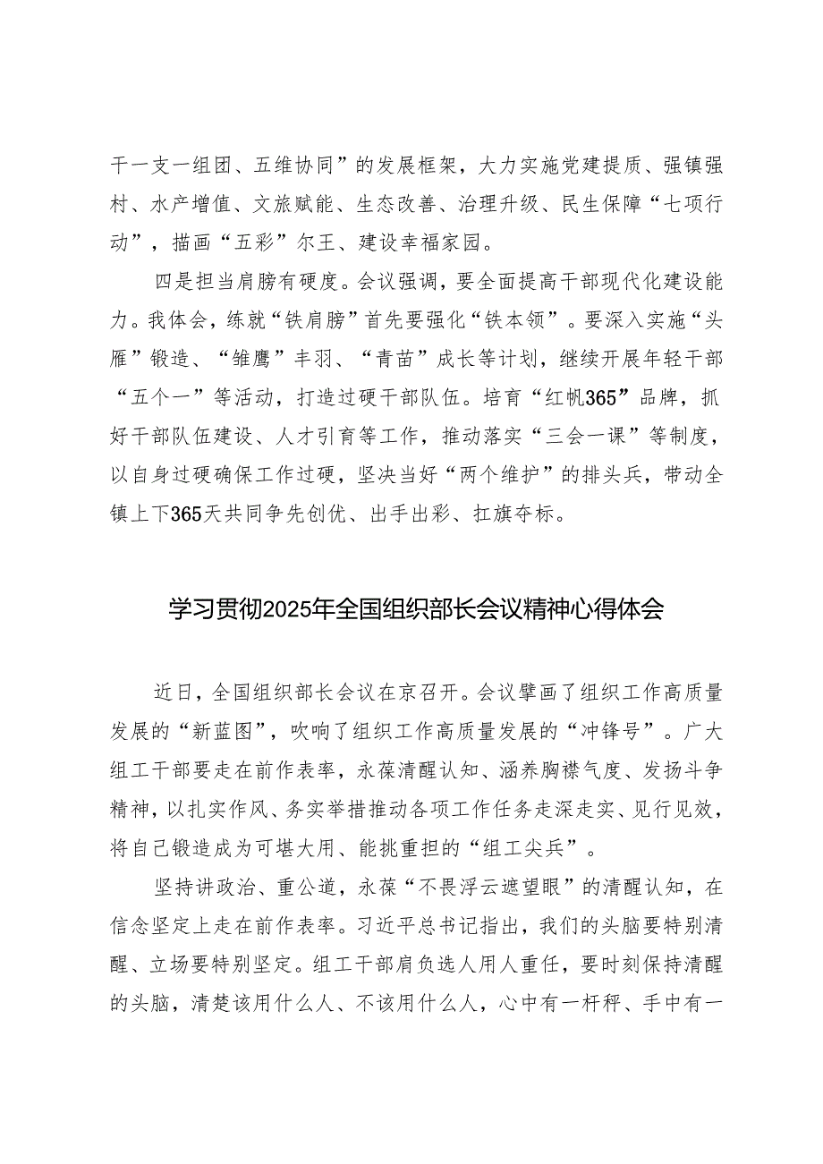(汇编） 2025年学习贯彻全国组织部长会议精神心得体会.docx_第2页