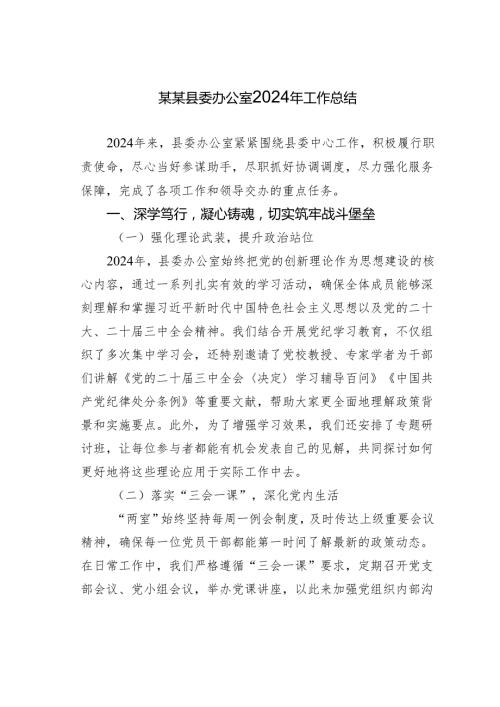 某某县委办公室2024年工作总结.docx