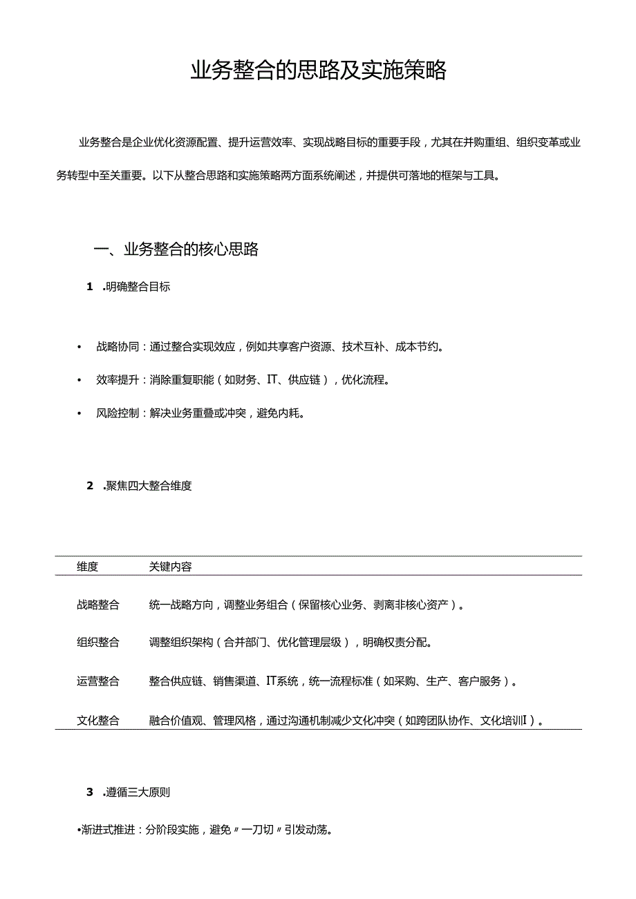业务整合的思路及实施策略.docx_第1页