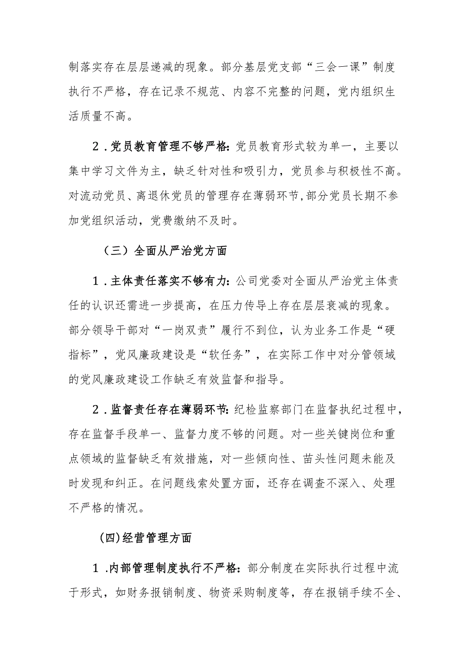 在2024年公司党委巡察工作汇报会上的总结发言范文.docx_第3页