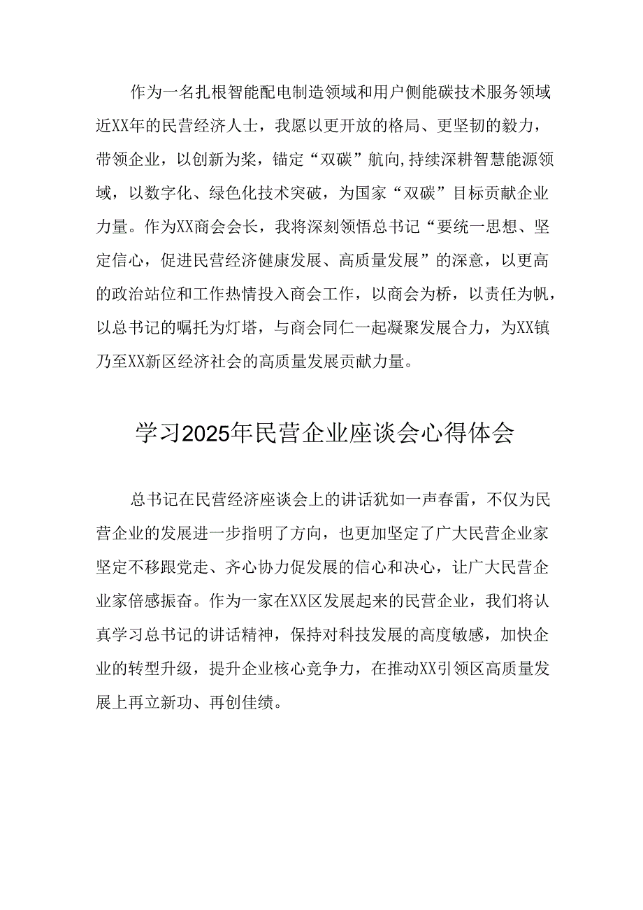 民营企业2025年学习民营企业座谈会个人心得体会 （合计10份）.docx_第2页