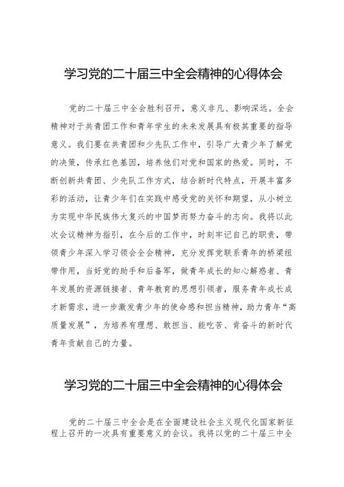 党的二十三中全会精神的学习感悟最新模板(38篇).docx
