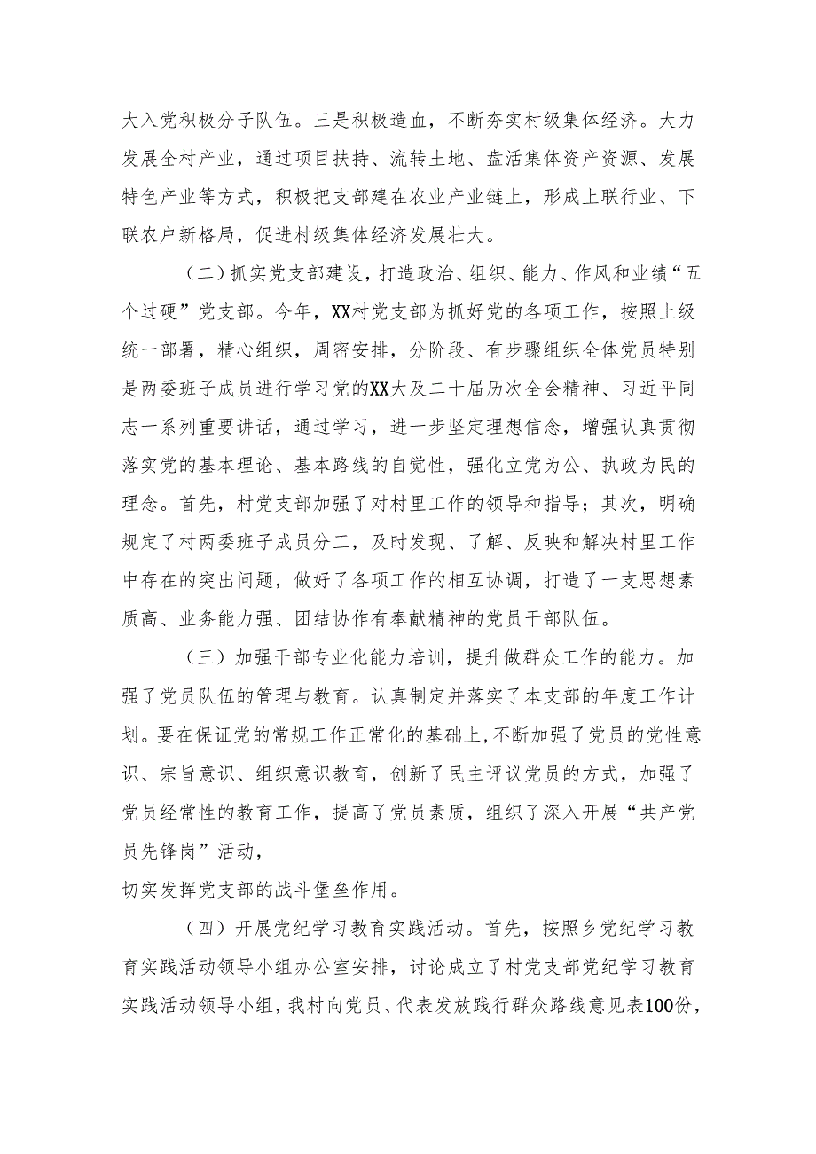 XX村支部书记2024个人述职述德述廉报告(1).docx_第2页