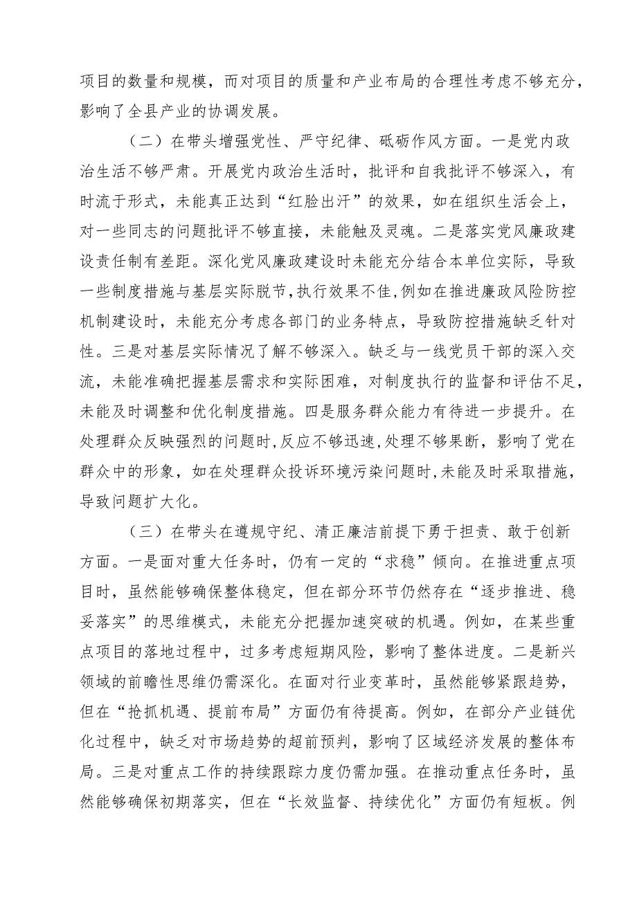2025年专题民主生活会、组织生活会对照检查材料（四个带头反面典型案例剖析）(精选八篇).docx_第2页