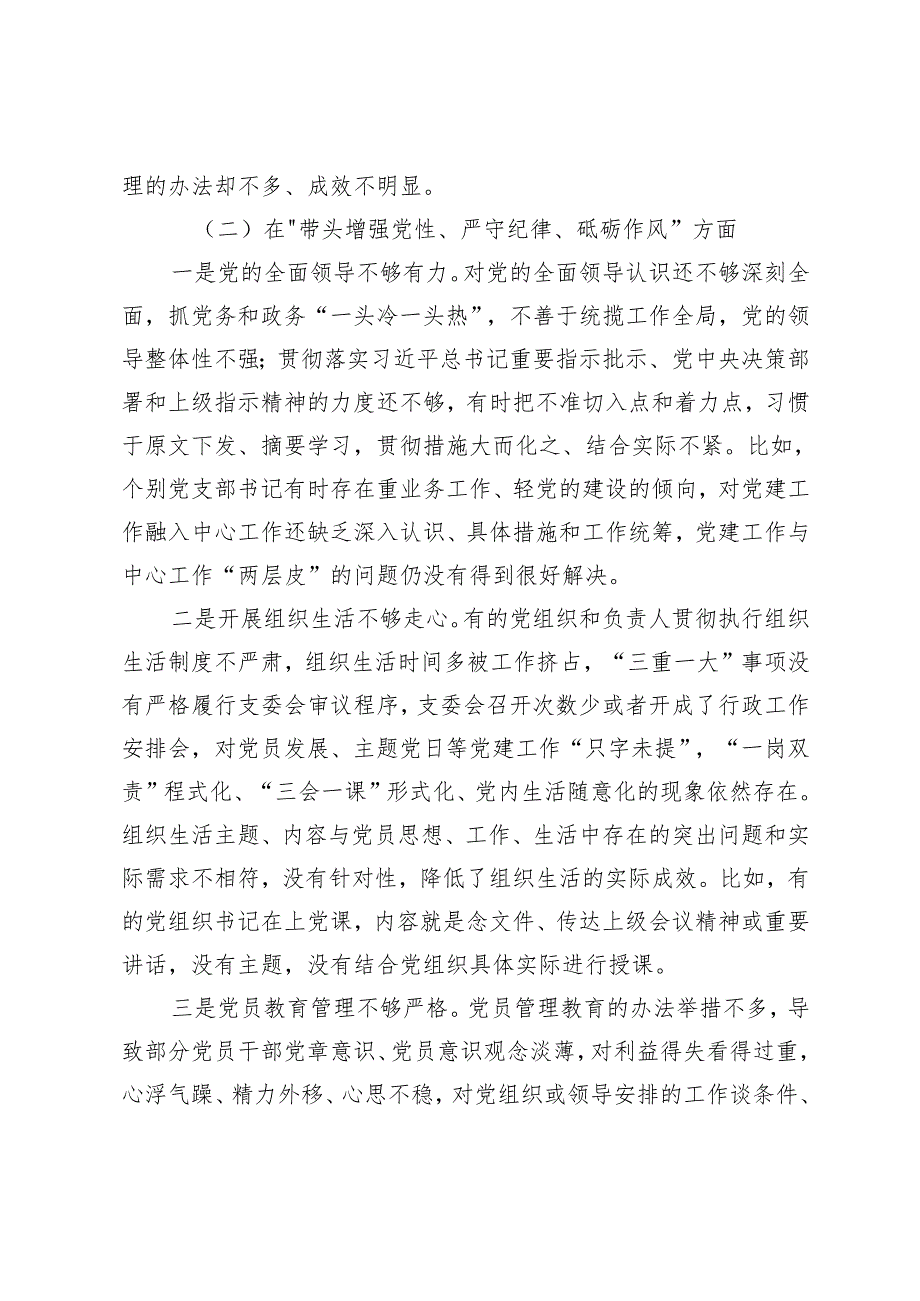 镇20242025民主生活会班子对照检查材料（四个带头）.docx_第3页