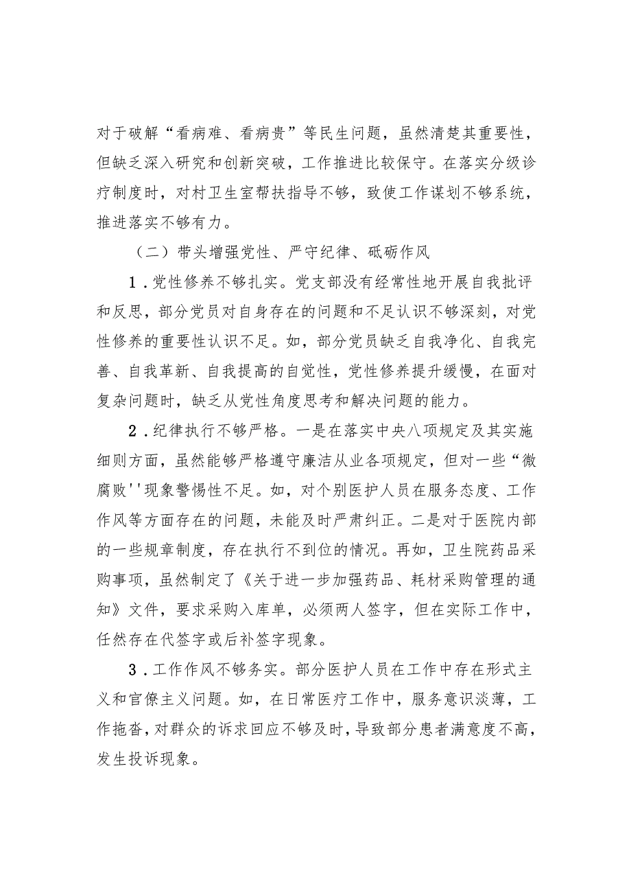 2024组织生活会支部班子对照检查材料.docx_第2页