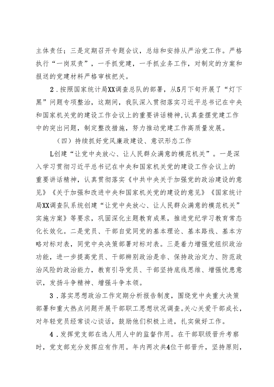 调查队党支部书记2024抓基层党建工作述职报告.docx_第3页
