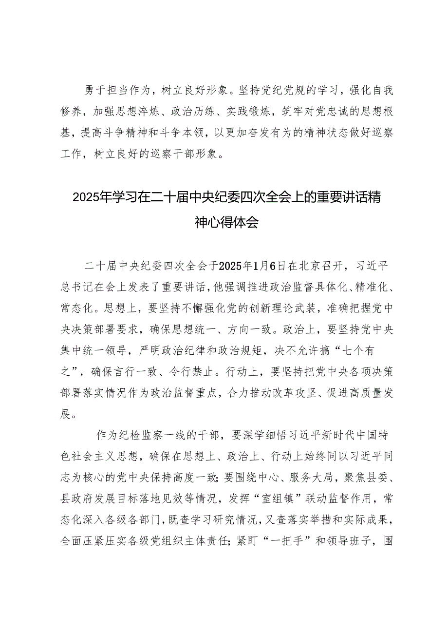 党员干部、科员2025年学习在二十中央纪委四次全会上的重要讲话精神心得体会.docx_第2页