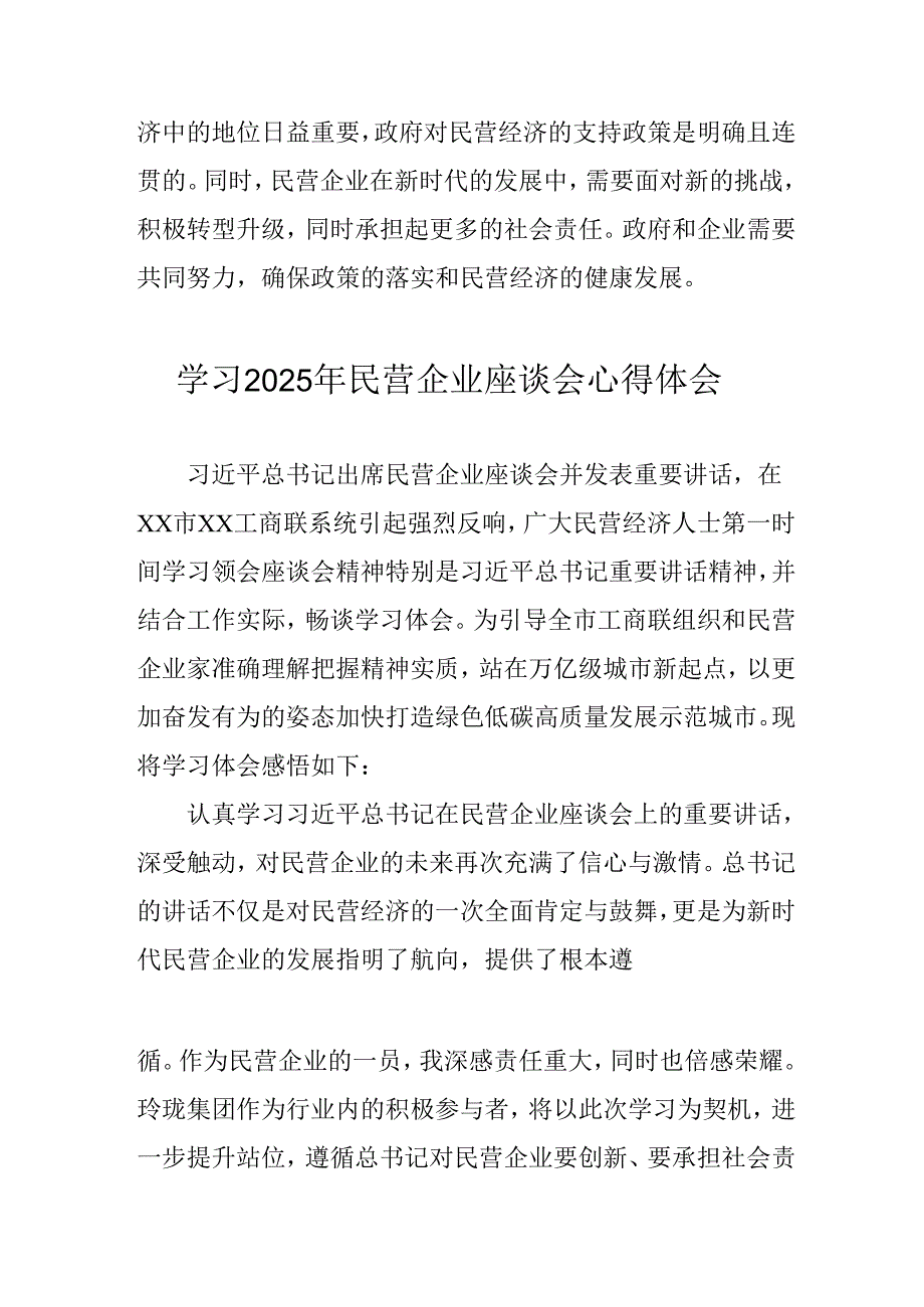 2025年私营企业学习《民营企业座谈会》个人心得感悟 （合计12份）.docx_第3页